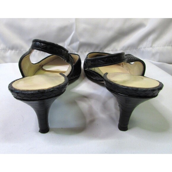 Talbots Shoes Womens Size 9.5M Darci3E Leather Slingback Heels Dressy Dark Blue - Picture 9 of 16